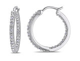 1/4 Carat (ctw I-J, I2-I3) Diamond Hoop Earrings in Sterling Silver